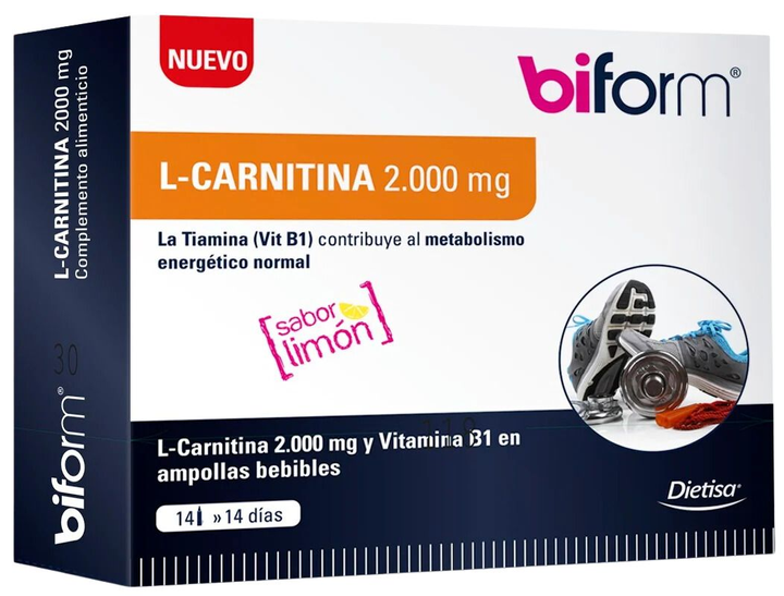 Aminokwas Biform L Carnitina 2000 Mg 14 fiolek x 10 ml (3175681187870) - obraz 1