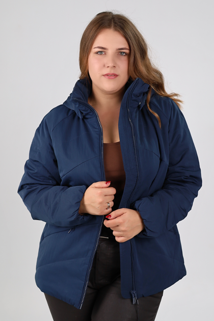 Демісезонна жіноча куртка Finn Flare FBC16002-101 Plus Size темно-синя 5XL - зображення 2