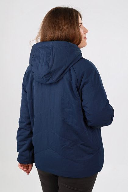 Демісезонна жіноча куртка Finn Flare FBC16002-101 Plus Size темно-синя 5XL - зображення 5
