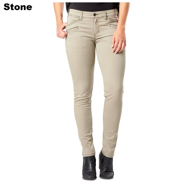 Женские зауженные тактические джинсы 5.11 Tactical WOMEN'S DEFENDER-FLEX SLIM PANTS 64415 2 Long, Stone - изображение 1