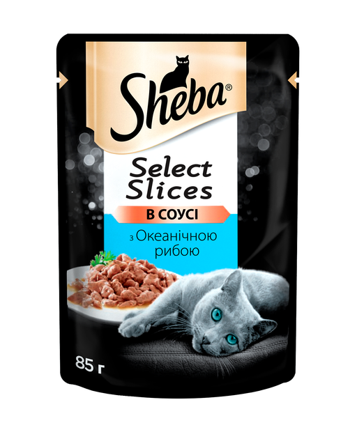 Консервований корм Sheba Select Slices з океанічною рибою у соусі 12 шт ...