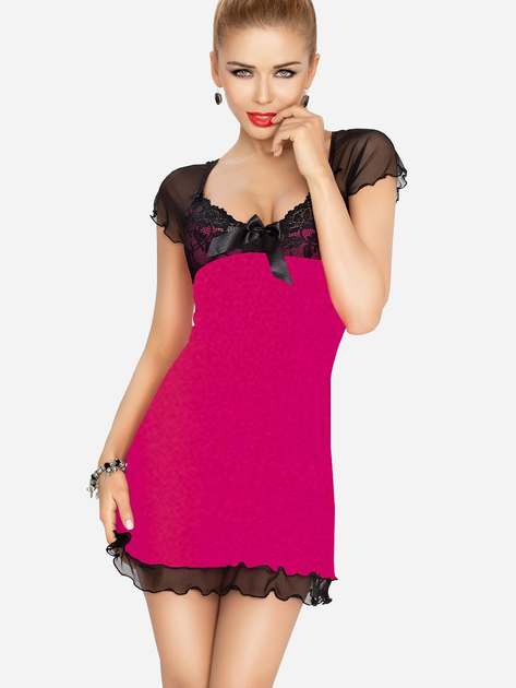 Koszula nocna DKaren Slip Irina XL Pink/Black (5902230017795) - obraz 1