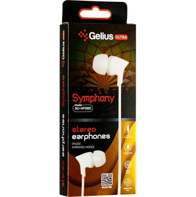 Навушники Gelius Ultra Symphony GU-080 Black with mic + button call answering - Фото 2 Навушники Gelius Ultra Symphony GU-080 Black with mic + button call answering - зображення 2
