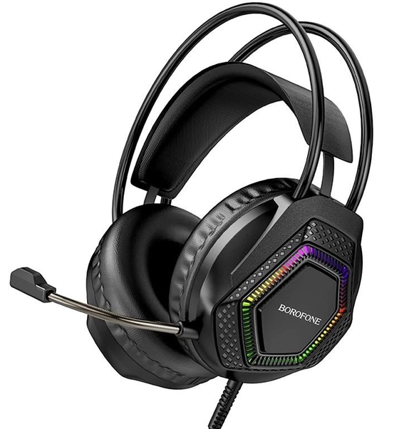 Наушники игровые с микрофоном Borofone BO105 черные - Фото 1 Наушники игровые с микрофоном Borofone BO105 черные - изображение 1