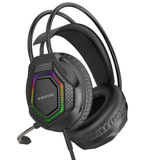 Наушники игровые с микрофоном Borofone BO105 черные - Фото 3 Наушники игровые с микрофоном Borofone BO105 черные - изображение 3