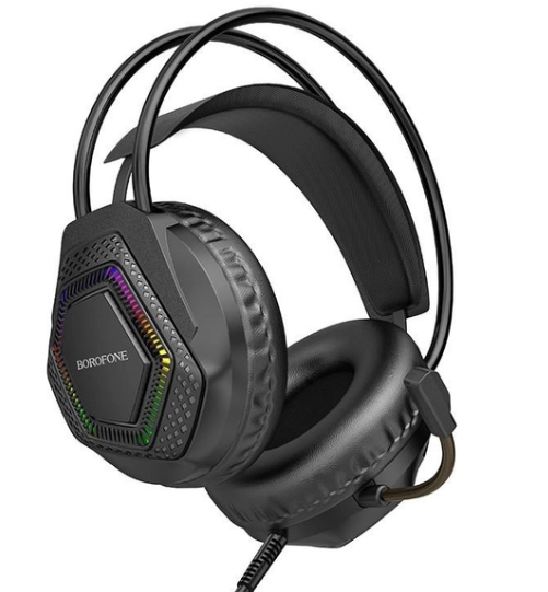 Наушники игровые с микрофоном Borofone BO105 черные - Фото 4 Наушники игровые с микрофоном Borofone BO105 черные - изображение 4