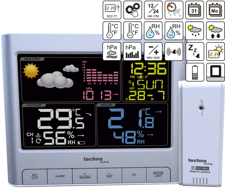 Метеостанция Technoline WS6449 Silver - изображение 4