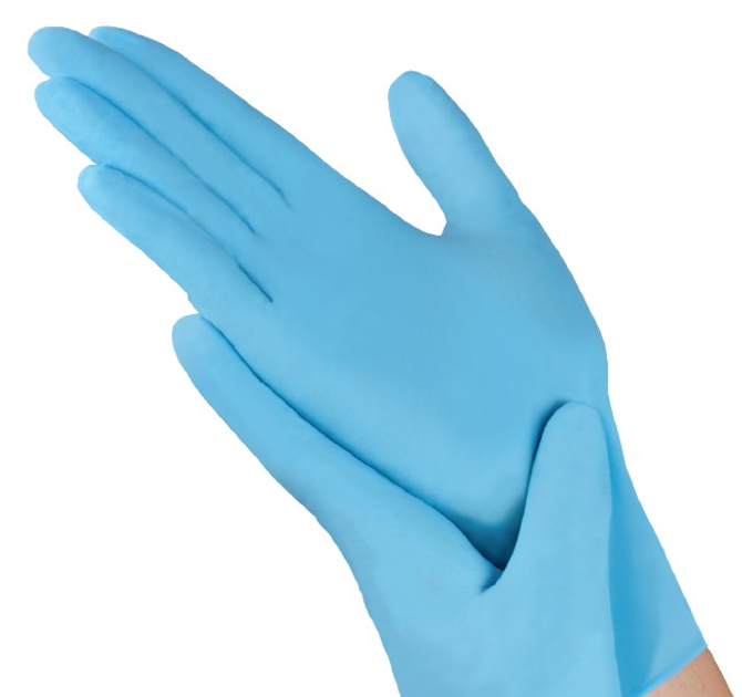 Нітрилові рукавички SafeTouch® Advanced Slim Blue без пудри Розмір L 100 шт - зображення 1