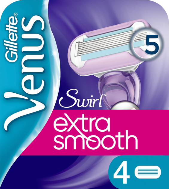 Wymienne wkłady (ostrza) do golenia dla kobiet Venus Extra Smooth Swirl 4 szt. (7702018401208) - obraz 1