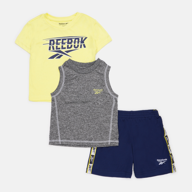 Детский летний комплект (футболка + майка + шорты) для мальчика Reebok C9002RB2 92 см Neon Yellow (196096369838) - изображение 1