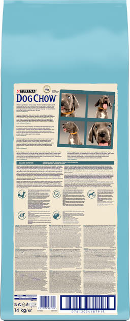 Sucha karma dla szczeniąt dużych ras Dog Chow Puppy Large Breed z indykiem 14 kg (7613034487919) - obraz 3