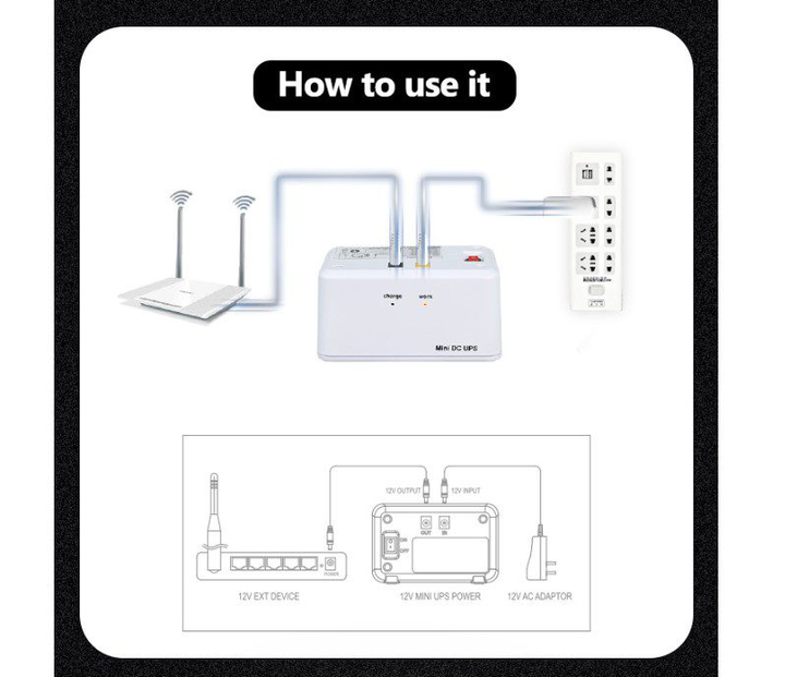 UPS ДБЖ для роутера/комутатора Mylion MU48W 12V, 2A, 8800mAh - зображення 8