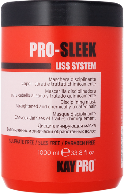 Дисциплінуюча маска для випрямленого волосся KayPro Pro-Sleek 1000 мл - Фото 1 Дисциплінуюча маска для випрямленого волосся KayPro Pro-Sleek 1000 мл - зображення 1