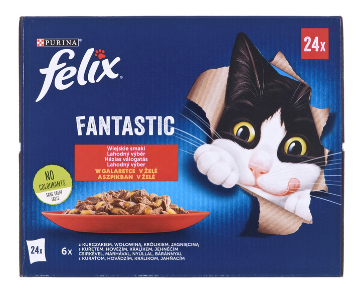Вологий корм для котів Purina Felix Fantastic мікс смаків 24 x 85 г (7613039733035) - зображення 1