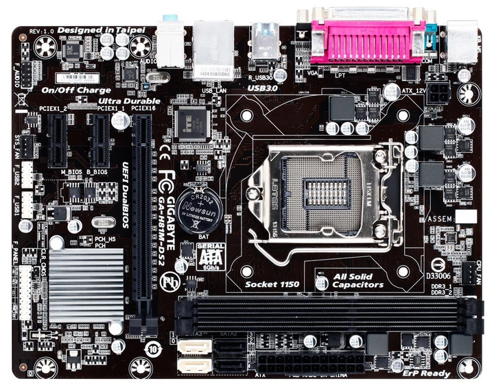 Материнская плата Gigabyte GA-H81M-DS2 (s1150, H81, PCI-Ex16) OEM