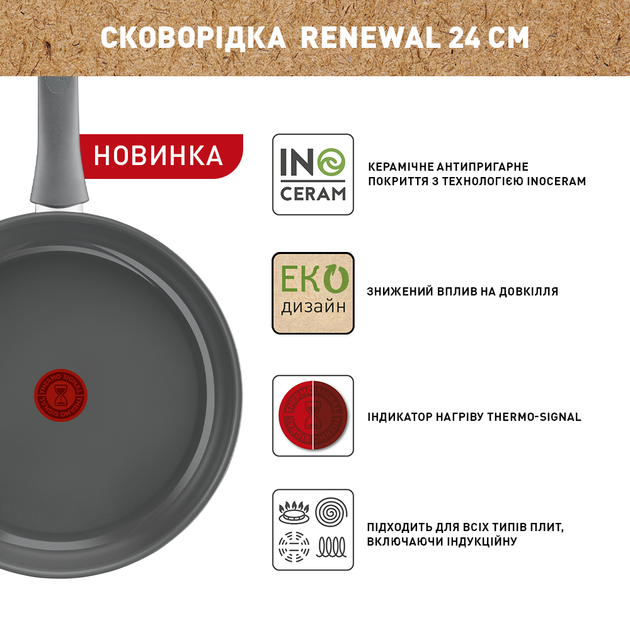 Сковорода Tefal Renew 26 см C4250513 - «Приятный новый опыт