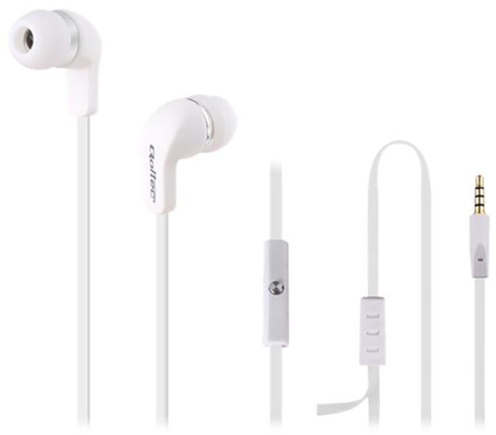 Słuchawki z mikrofonem Qoltec białe (50801) - obraz 1