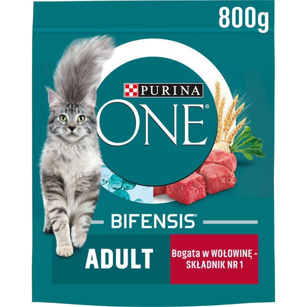 Sucha karma dla dorosłych kotów Purina One wołowina i pełne ziarna 800 g (8002205871388) - obraz 3