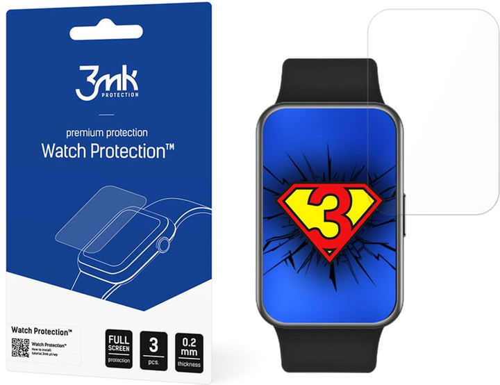 Захисна плівка 3MK Watch Protection для екрану смарт-годинників Huawei Watch Fit 3 шт. (5903108308823) - зображення 1