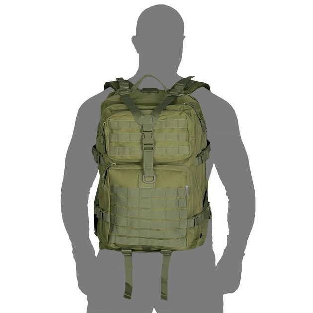 Тактический вместительный рюкзак с влагозащитным чехлом Camotec Foray Олива - изображение 2
