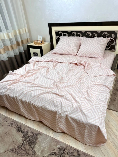 Постільна білизна бавовняна Карат Візерунки Двоспальна 180 x 220 Бязь Пудрова 70 х 70 - Фото 5 Постільна білизна бавовняна Карат Візерунки Двоспальна 180 x 220 Бязь Пудрова 70 х 70 - зображення 5