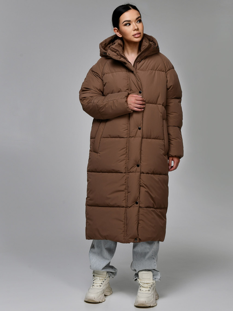 Пуховик зимний длинный женский X-Woyz LS-8918-13 46 Капучино ...
