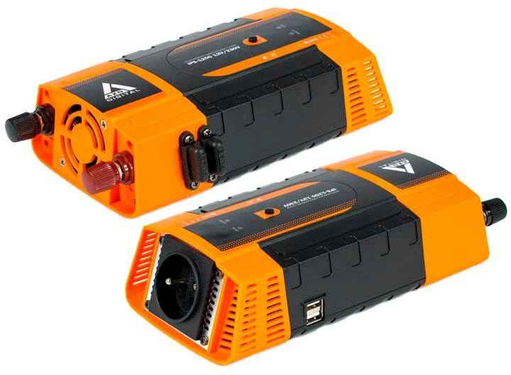Автомобільний інвертор AZO Digital IPS-1200 1200W з модифікованою синусоїдою 12-230V DC-AC (5905279203679) - зображення 3