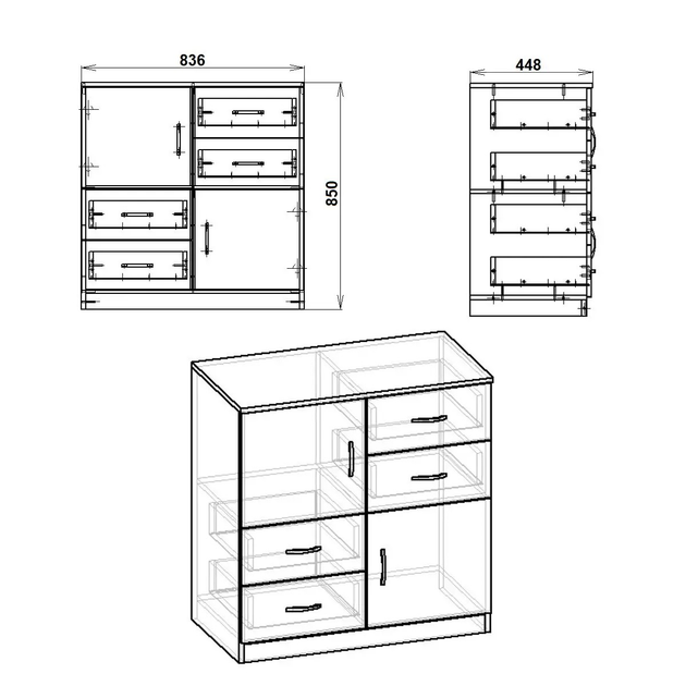 Комод 2+4 Компанит Бук (32679111) - изображение 2