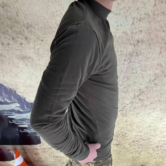 Утепленный мужской Гольф с манжетами / Плотная Водолазка олива размер 5XL - изображение 2