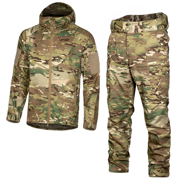 Легкая Мужская Форма Куртка с капюшоном + Брюки / Костюм CamoTec мультикам / Твиловой Комплект размер 2XL - изображение 1