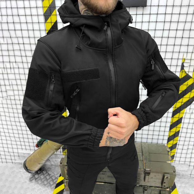 Мужской демисезонный Костюм Police Куртка + Брюки / Полевая форма Softshell черная размер 2XL - изображение 2