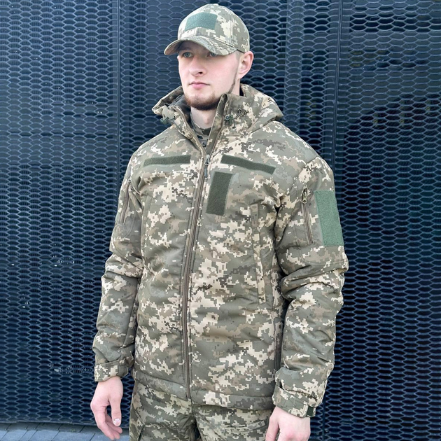 Чоловіча Зимова Куртка Soft shell на Флісі піксель / Утеплений верхній одяг розмір S - зображення 2
