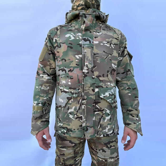 Мужская Демисезонная Куртка Soft Shell на Флисе с прорезиненными замками мультикам размер S - изображение 1