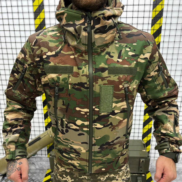 Мужская водонепроницаемая куртка Armageddon Softshell с Капюшоном и Липучками под шевроны мультикам размер 2XL - изображение 1