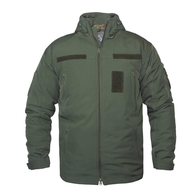 Мужская Зимняя Куртка SoftShell с подкладкой Omni-Heat олива размер L 50 - изображение 1