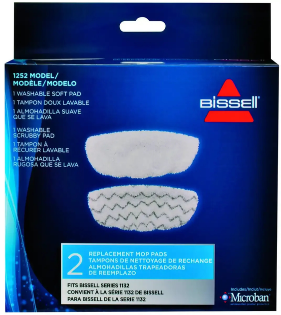 Miękkie nakładki Bissell Microfiber Steam Mop Pad Kit (011120200232) - obraz 2