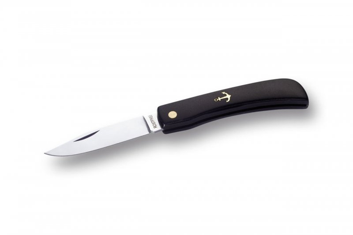 Нож рыбака складной 19,2 см, нерж., черный с якорем, AISI 420 HRC54 (84 мм) (861/N) - изображение 1
