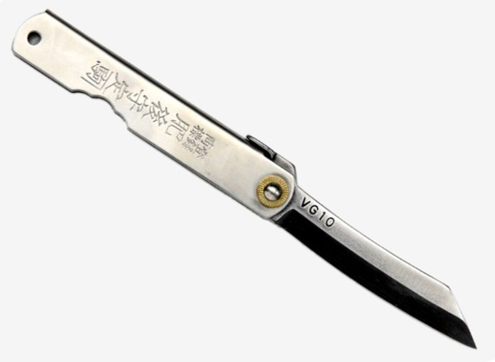 Нож складной Higonokami 100 mm, VG10 сталь, рукоятка - нержавейка, HONMAMON (1117351) - изображение 1