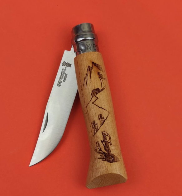 Нож Opinel №8 Engraved Hiking Sandvik 12C27 (002186) - изображение 2