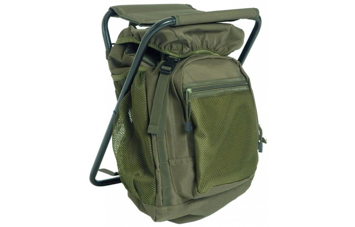 Рюкзак туристичний, тактичний, рибальський Mil-tec 20 л зі стільчиком (олива) - зображення 1