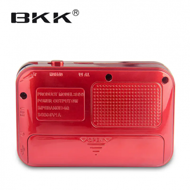 Радиоприёмник с FM USB MicroSD BKK радио на аккумуляторе 18650 Красный - изображение 2