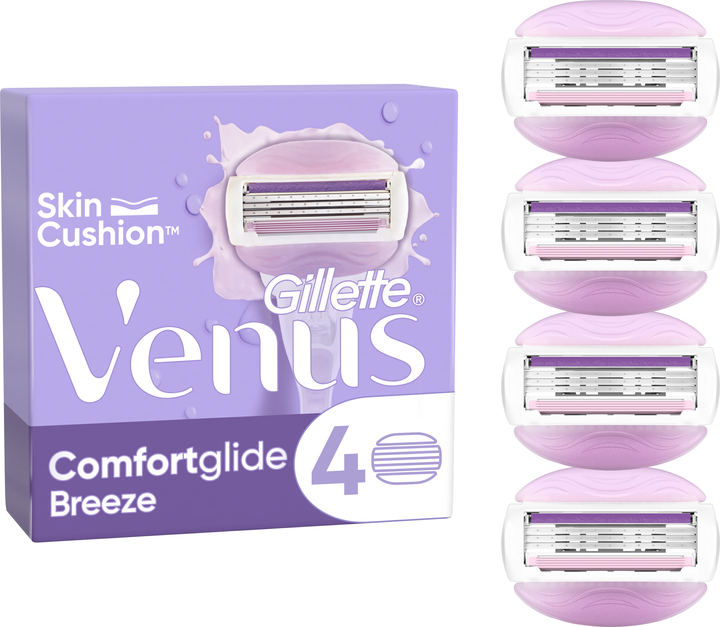 Змінні картриджі для гоління (Леза) жіночі Venus ComfortGlide Breeze 4 шт (7702018886364) - зображення 1