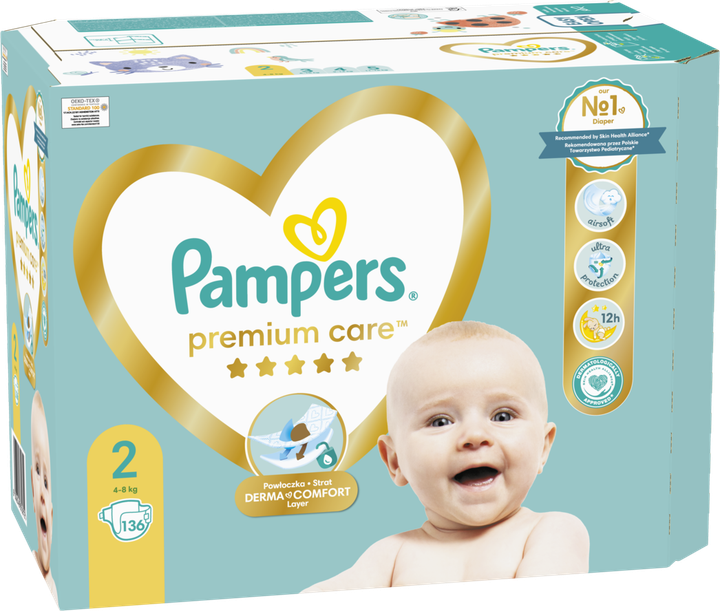 Підгузки Pampers Premium Care Розмір 2 (4-8 кг) 136 шт (8006540855812) - зображення 3