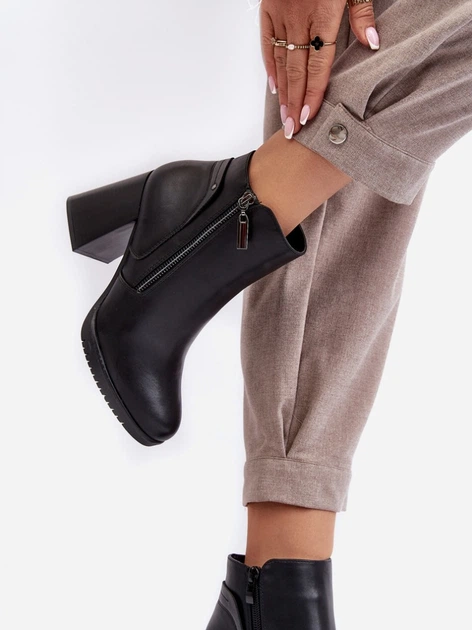 Zimowe botki damskie na słupku Sergio Leone Ryelle 36 Czarne (5905677964790) - obraz 5