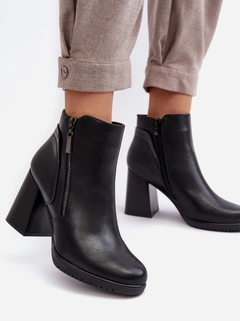 Zimowe botki damskie na słupku Sergio Leone Ryelle 36 Czarne (5905677964790) - obraz 6