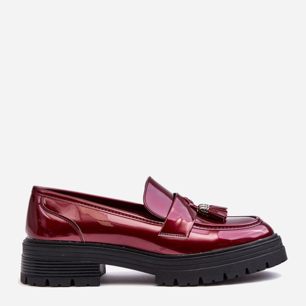 Loafersy damskie lakierowane Velenase 39 Bordowe (5905677955927) - obraz 1