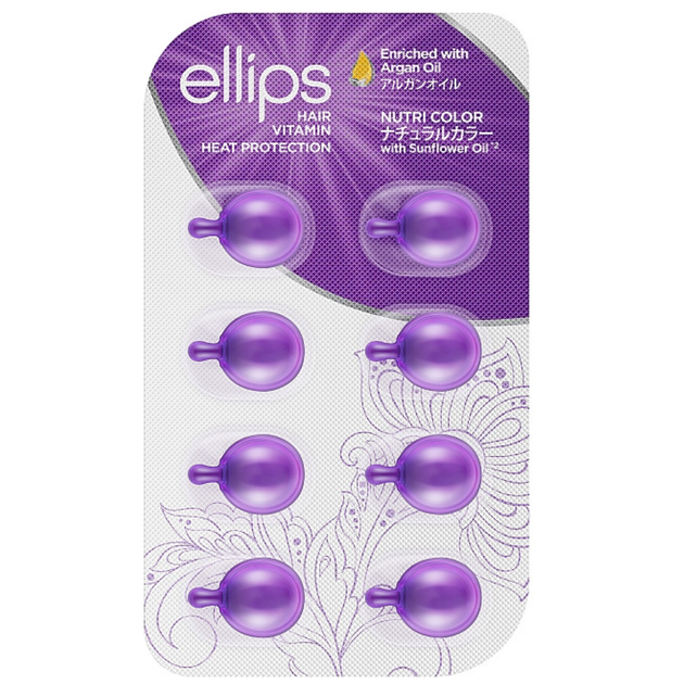 Капсулы для волос Сияние Цвета Ellips Hair Vitamin Heat Protection 8 шт x 1 мл фиолетовые - Фото 1 Капсулы для волос Сияние Цвета Ellips Hair Vitamin Heat Protection 8 шт x 1 мл фиолетовые - изображение 1