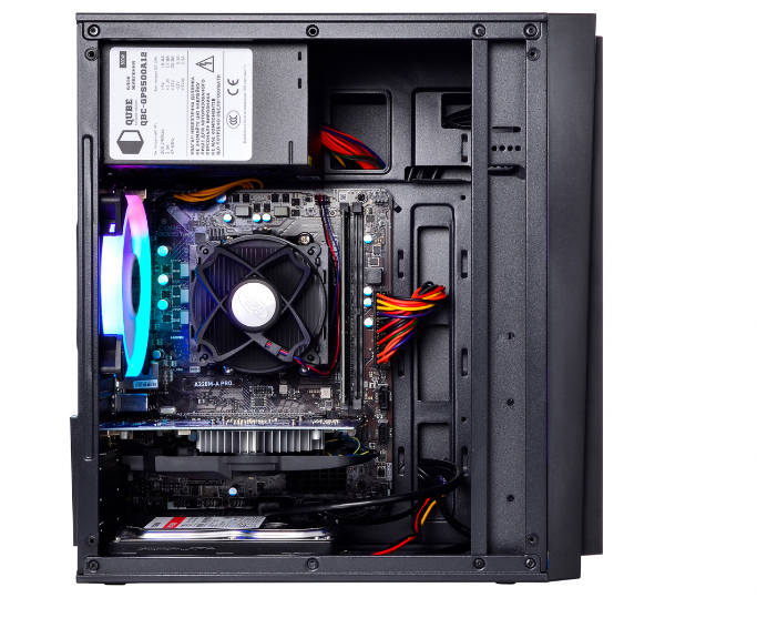 Игровой ПК QUBE QBC01 RGB Tower / Intel Core i3-10100F (4 (8) ядра по 3.6 - 4.3 GHz) / 8 GB DDR4 / 480 GB SSD / AMD Radeon RX 560, 4 GB GDDR5, 128-bit / PRIME H410M-K / 500W - Фото 4 Игровой ПК QUBE QBC01 RGB Tower / Intel Core i3-10100F (4 (8) ядра по 3.6 - 4.3 GHz) / 8 GB DDR4 / 480 GB SSD / AMD Radeon RX 560, 4 GB GDDR5, 128-bit / PRIME H410M-K / 500W - изображение 4