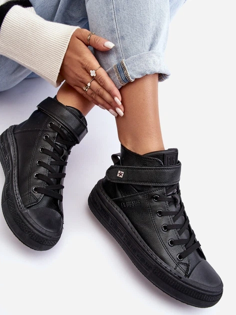 Zimowe trampki damskie z eko skóry Big Star MM274008 39 Czarne (5900714657208) - obraz 3