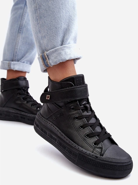 Zimowe trampki damskie z eko skóry Big Star MM274008 39 Czarne (5900714657208) - obraz 4